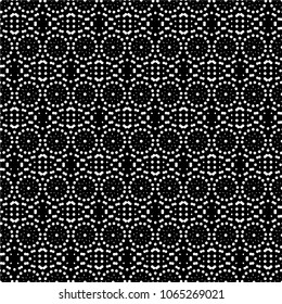 Abstract ornate psychedelic seamless pattern. Black and white grunge texture.vector