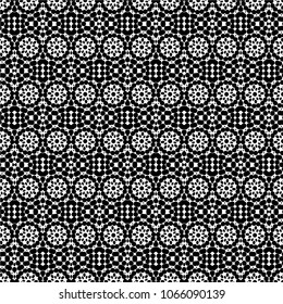 Abstract ornate psychedelic seamless pattern. Black and white grunge texture.vector