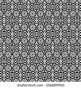 Abstract ornate psychedelic seamless pattern. Black and white grunge texture.vector