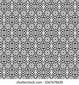 Abstract ornate psychedelic seamless pattern. Black and white grunge texture.vector