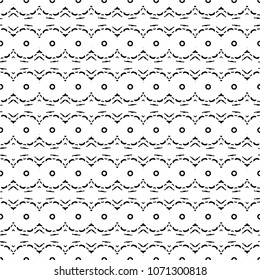 Abstract ornate psychedelic seamless pattern. Black and white grunge texture.vector