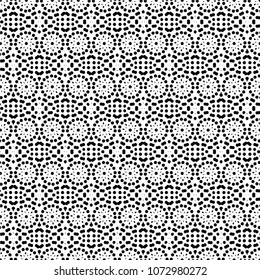 Abstract ornate psychedelic seamless pattern. Black and white grunge texture.