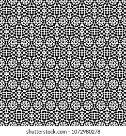 Abstract ornate psychedelic seamless pattern. Black and white grunge texture.