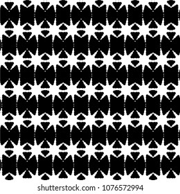 Abstract ornate psychedelic seamless pattern. Black and white grunge texture.vector