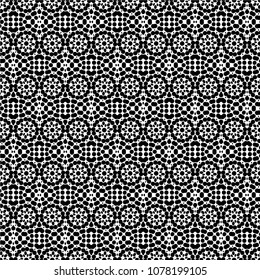 Abstract ornate psychedelic seamless pattern. Black and white grunge texture.vector