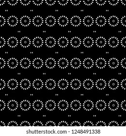 Abstract ornate psychedelic seamless pattern. Black and white grunge texture.