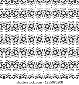 Abstract ornate psychedelic seamless pattern. Black and white grunge texture.