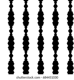 Abstract ornate psychedelic seamless pattern. Black and white grunge texture.