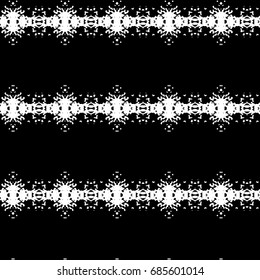 Abstract ornate psychedelic seamless pattern. Black and white grunge texture.