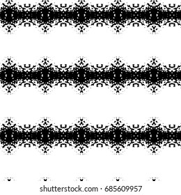 Abstract ornate psychedelic seamless pattern. Black and white grunge texture.