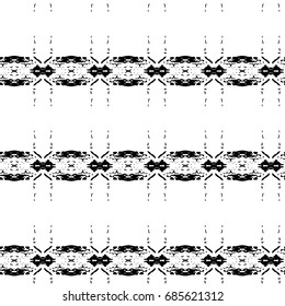 Abstract ornate psychedelic seamless pattern. Black and white grunge texture.