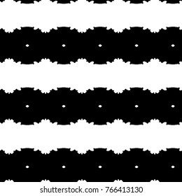 Abstract ornate psychedelic seamless pattern. Black and white grunge texture.