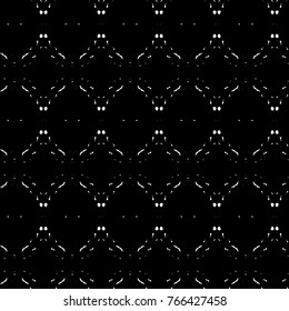 Abstract ornate psychedelic seamless pattern. Black and white grunge texture.