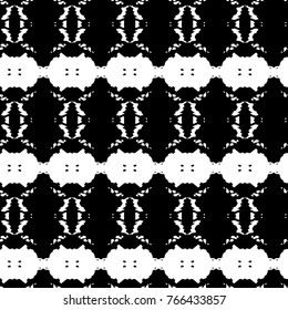 Abstract ornate psychedelic seamless pattern. Black and white grunge texture.
