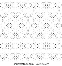 Abstract ornate psychedelic seamless pattern. Black and white grunge texture.