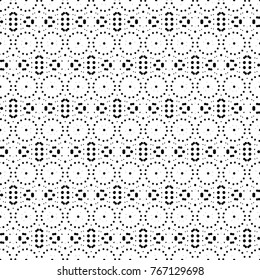 Abstract ornate psychedelic seamless pattern. Black and white grunge texture.