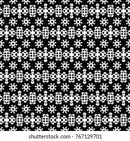 Abstract ornate psychedelic seamless pattern. Black and white grunge texture.
