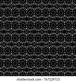 Abstract ornate psychedelic seamless pattern. Black and white grunge texture.