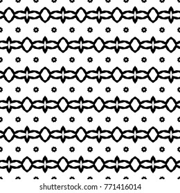 Abstract ornate psychedelic seamless pattern. Black and white grunge texture.