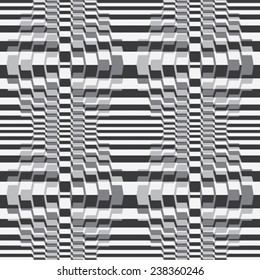 Abstract ornate refracted geometric background. Seamless pattern. Vector.