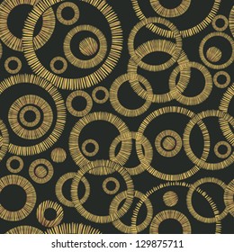 Abstract ornate rings grid  background. Seamless pattern. Vector.