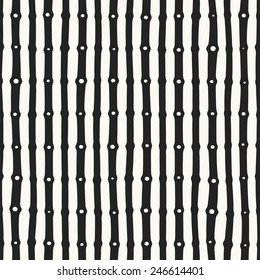 Abstract ornate striped background. Plants and buds motif.  Seamless pattern. Vector.
