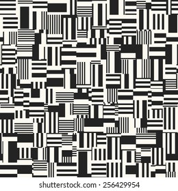 Abstract ornate striped block background. Seamless pattern. Vector.