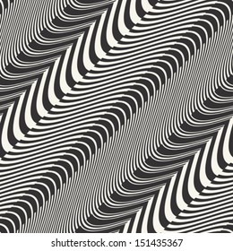 Abstract ornate striped seamless pattern. Vector.