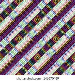 Abstract ornate striped textured  background. Seamless pattern. Vector.
