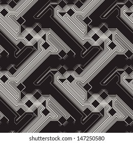Abstract ornate striped textured background. Seamless pattern. Vector.