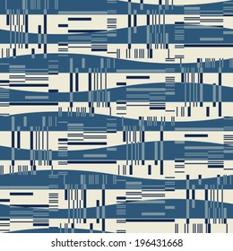Abstract ornate striped textured urban geometric background. Seamless pattern. Vector.