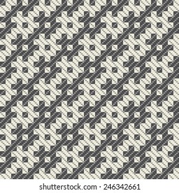 Abstract ornate textured checked background. Seamless pattern. Vector.