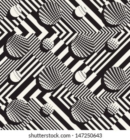Abstract ornate textured geometric background. Seamless pattern. Vector.