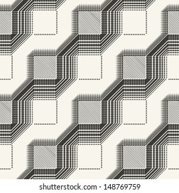 Abstract ornate textured geometric background. Seamless pattern. Vector.