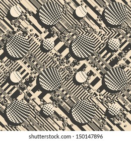Abstract ornate textured geometric background. Seamless pattern. Vector.
