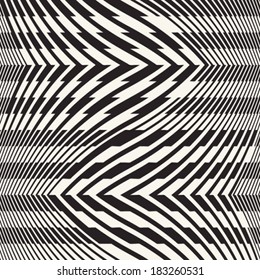 Abstract ornate twisted striped textured geometric seamless pattern. Vector.