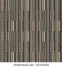 Abstract ornate village striped carpet texture. Seamless pattern. Vector.