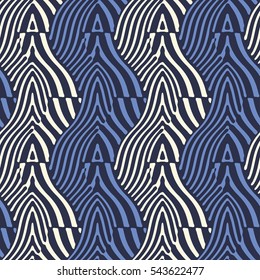 Abstract ornate wavy motif. Seamless pattern.