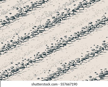Abstract ornate wavy striped pattern. Vector illustration with impressionistic style