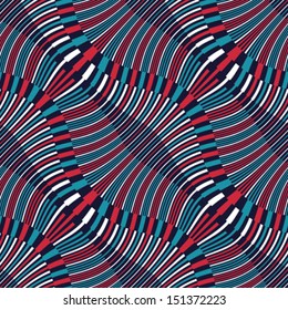 Abstract ornate wavy striped seamless pattern. Vector.