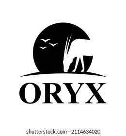 Abstract oryx logo design and symbol art