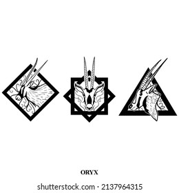 Abstract oryx logo design and symbol art