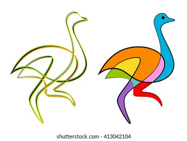 Abstract ostrich