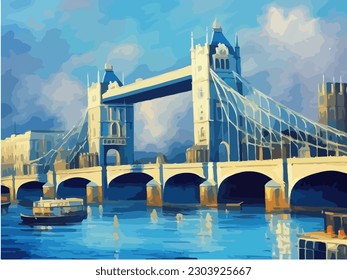 Abstract outdoor cityscape background, beautiful landscape colorful painting in watercolor style, vector EPS 10 illustration