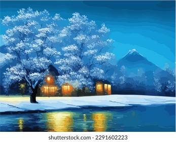 Abstract outdoor natural background, beautiful landscape colorful painting, vector EPS 10 illustration 