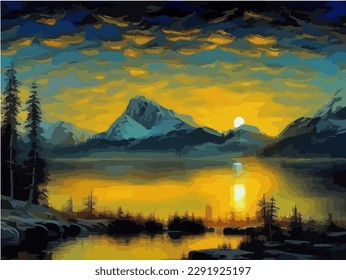 
Abstract outdoor natural background, beautiful landscape colorful painting, vector EPS 10 illustration 
