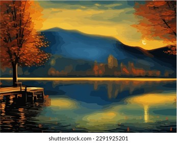 
Abstract outdoor natural background, beautiful landscape colorful painting, vector EPS 10 illustration 
