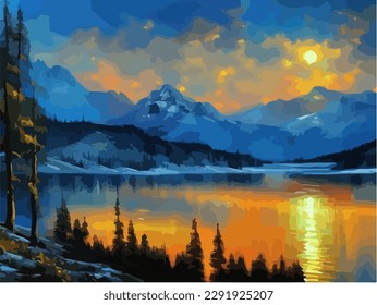 
Abstract outdoor natural background, beautiful landscape colorful painting, vector EPS 10 illustration 
