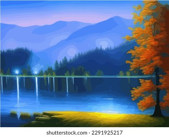
Abstract outdoor natural background, beautiful landscape colorful painting, vector EPS 10 illustration 
