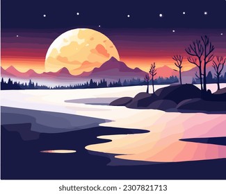 Abstract outdoor natural background, beautiful landscape colorful painting in watercolor style, vector EPS 10 illustration 